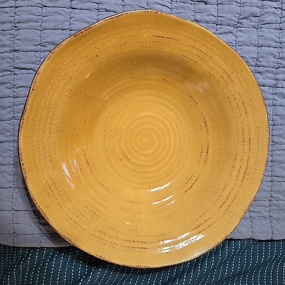 Yellow Textured Dinner Plate